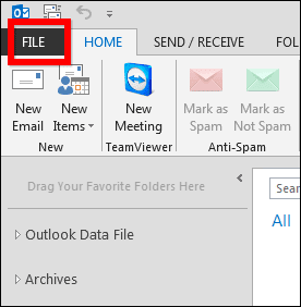 Az Outlook 2013 fájl automatikus kiegészítése