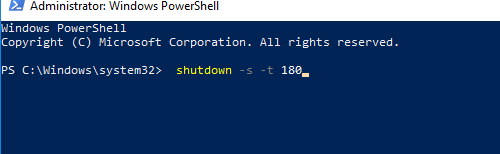 Ställ in automatisk avstängning i Windows 10 med kommandotolken eller PowerShell