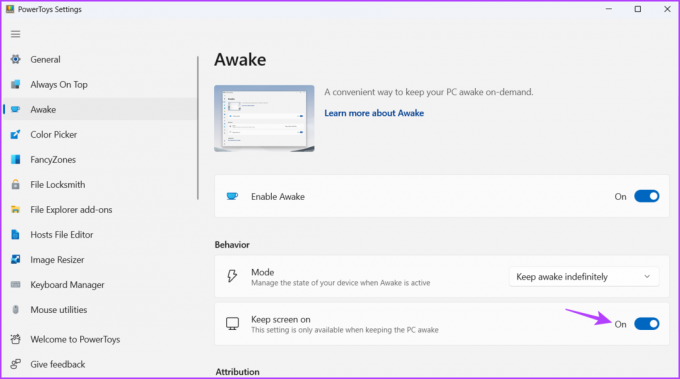 Option „Bildschirm eingeschaltet lassen“ in Microsoft PowerToys