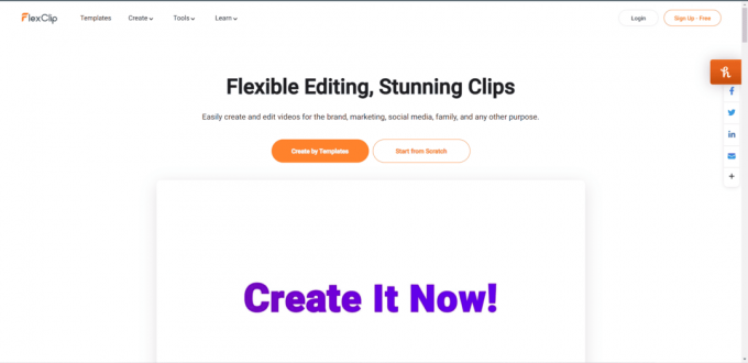FlexClip officielle hjemmeside. Bedste gratis videoskærerapps