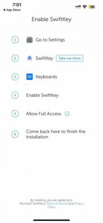Ota SwiftKey-näppäimistö käyttöön noudattamalla näytön ohjeita.