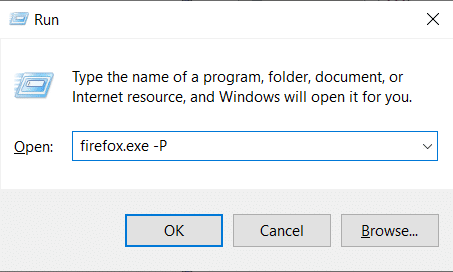 Çalıştır iletişim kutusuna firefox.exe P yazın. Firefox Sayfaları Yüklemiyor Nasıl Onarılır