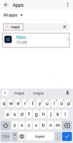 pesquisa do google maps em configurações de aplicativos android