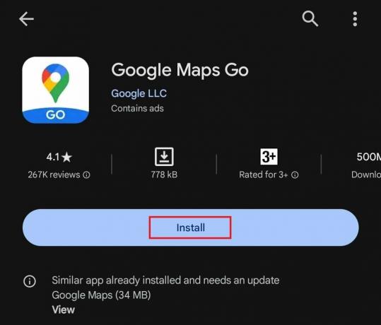 Installera Google Maps Go