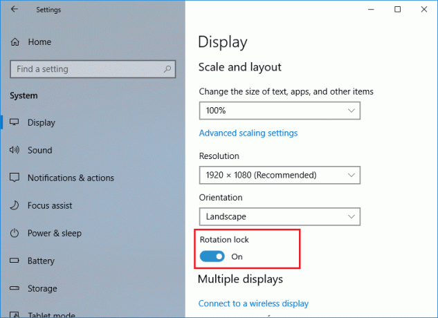 Bildschirmdrehung in den Windows 10-Einstellungen sperren