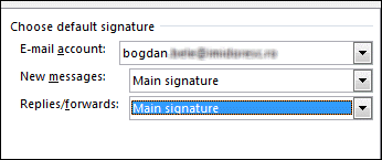 Outlook 2013 Allekirjoituksen nimi Valitse1