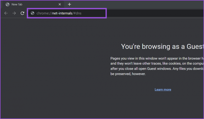 accéder à la page Chrome net-internes