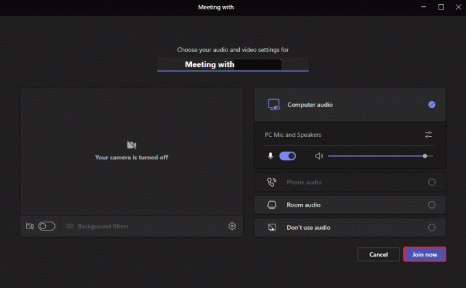 Setați setările audio și video și faceți clic pe Alăturați-vă acum. Cum se instalează și se folosește Teams Add-in pentru Outlook