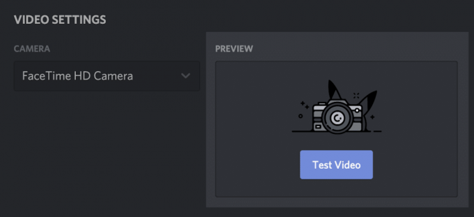 Превъртете през настройките за видео и след това щракнете върху бутона Test Video