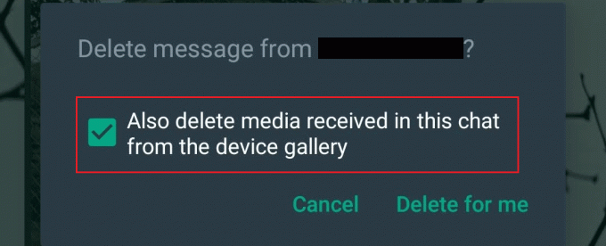 WhatsApp: elimine también los medios recibidos en este chat desde la casilla de verificación de la galería del dispositivo
