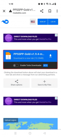قم أولاً بتنزيل محاكي PPSSPP Gold على جهاز Android وتثبيته.