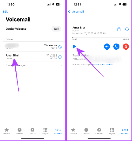 Lyt til Voicemail på iPhone Metode 2