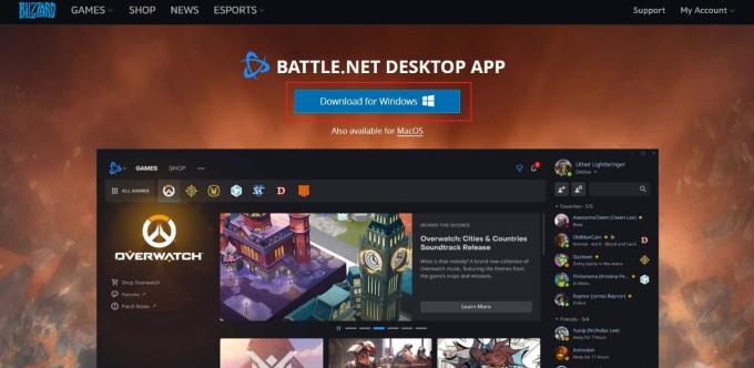 Battle.net oficialus atsisiuntimo puslapis
