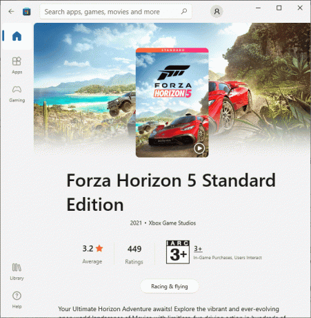 dar kartą atsisiųskite žaidimą iš „Microsoft Store“. Ištaisykite „Forza Horizon 5“ gedimą sistemoje „Windows 10“.