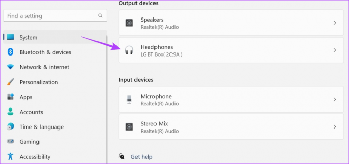 Fare clic sul dispositivo di output