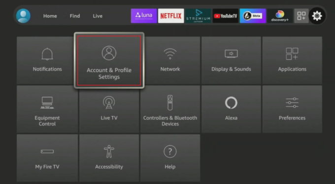 اختر خيار إعدادات الحساب والملف الشخصي | | كيفية إلغاء Sling TV من خلال Amazon