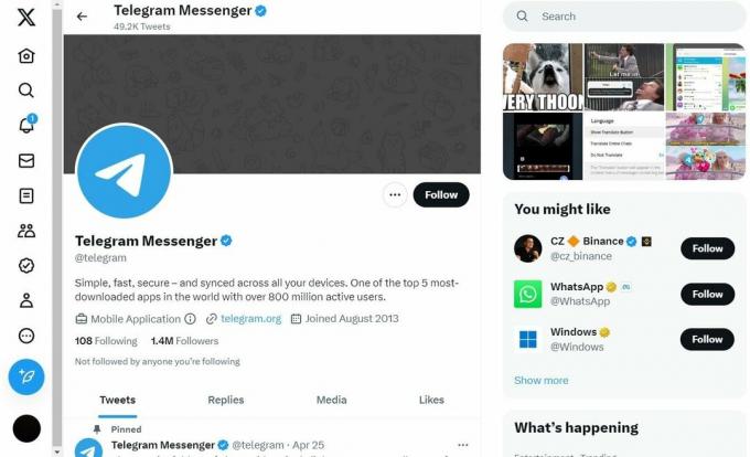 página oficial de Twitter de Telegram | ¿Cuánto tiempo tarda el soporte de Telegram en responder?