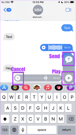 Senden Sie die Audionachricht in iOS 15 iPhone