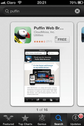 Puffin webböngésző ingyenes App Store