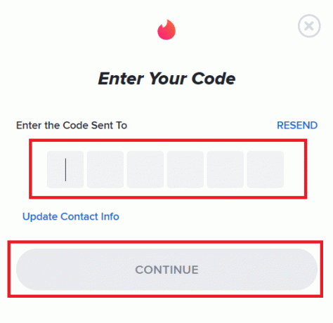 Zadajte overovací kód odoslaný na vaše mobilné číslo a kliknite na Pokračovať
