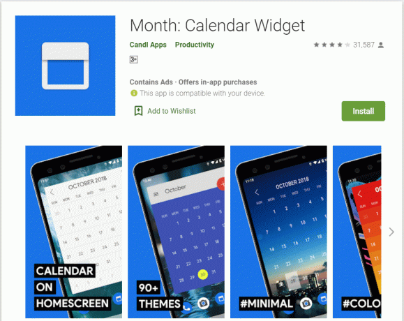Monat Kalender-Widget