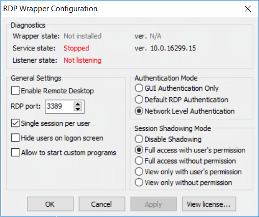 RDP Wrapper Library | Kako postaviti vezu s udaljenom radnom površinom na Windows 10