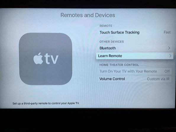 Apple Tv Touch Siri távirányító beállításai 1