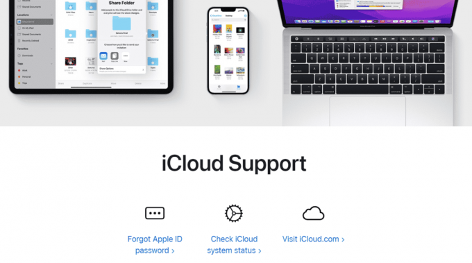 iCloud-supportsida
