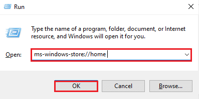 klikk på OK for å åpne Microsoft Store