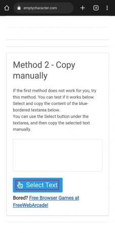 მეთოდი 2, შეეხეთ ტექსტის არჩევას და შემდეგ დააკოპირეთ ტექსტი.