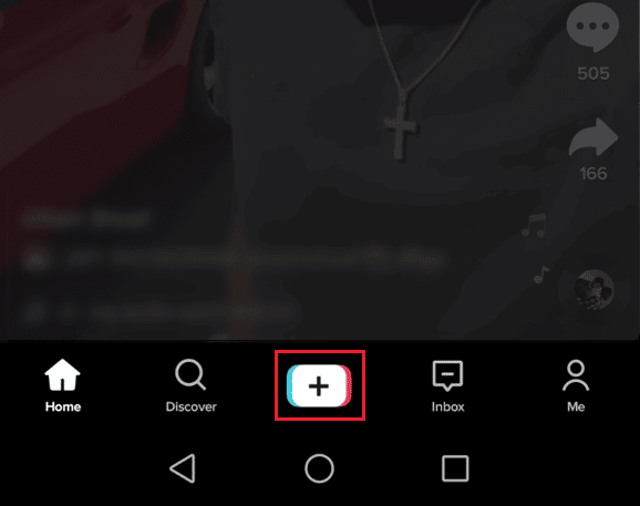 Докоснете иконата плюс | Как да пусна на живо в tiktok android