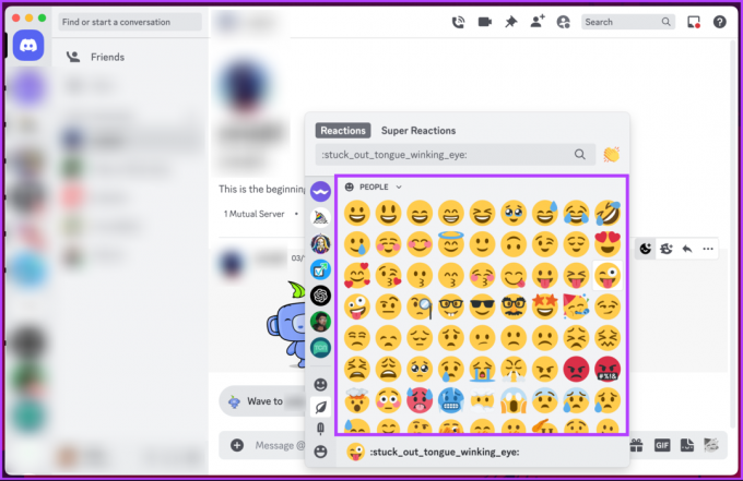 Pilih emoji yang ingin Anda reaksikan