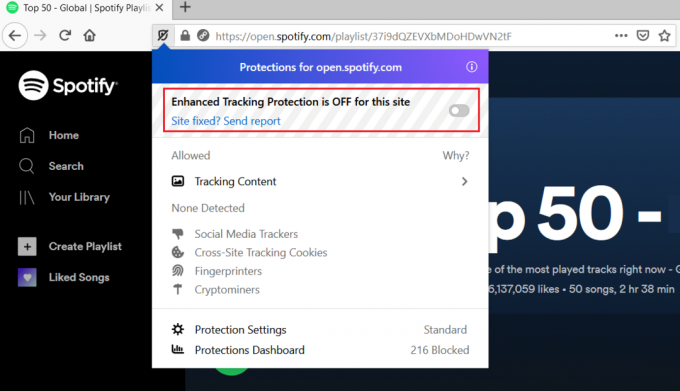 Deaktivieren Sie den erweiterten Tracking-Schutz in Firefox