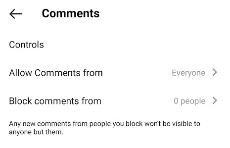 Estä kommenttiominaisuus | Kuinka löytää lisäasetukset Instagramista