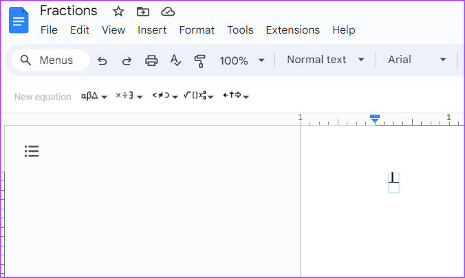 como fazer frações no Google Docs 1