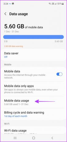 Überprüfen Sie die mobile Datennutzung auf Android