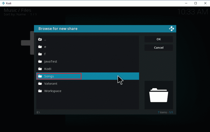 เลือกโฟลเดอร์ที่คุณต้องการนำเข้า วิธีเพิ่มเพลงลงใน Kodi