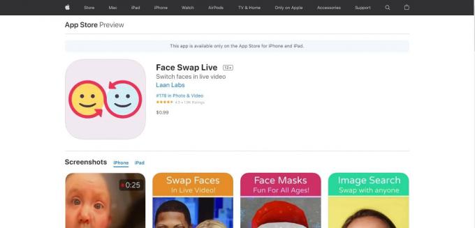 Магазин додатків Face Swap Live 