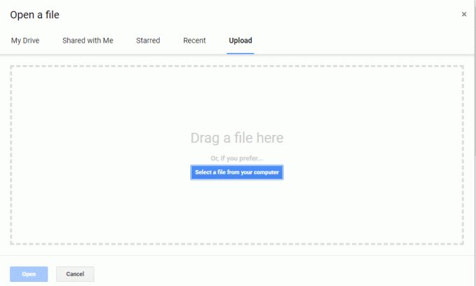 Ladda upp xlsx-filen på Google Drive eller Google Docs