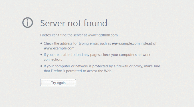 Firefoxでサーバーが見つからないというエラーを修正する