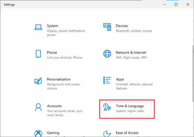 시간 및 언어 설정을 클릭합니다. Windows 10에서 0x80070032 Forza Horizon 5 오류 수정