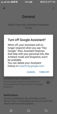 Faceți clic pe TURN OFF. Cum să dezactivezi OK Google