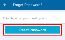 Geben Sie Ihre bei Skout registrierte E-Mail-Adresse ein und tippen Sie auf Passwort zurücksetzen