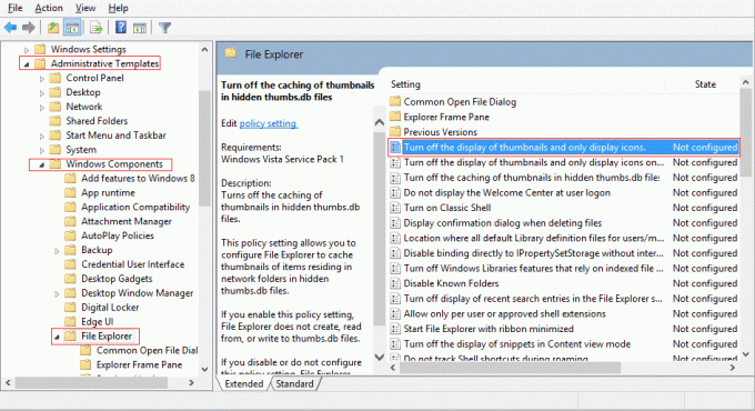 Leidke jaotisest File Explorer valik Lülitage pisipiltide kuvamine välja ja kuvage ainult ikoone