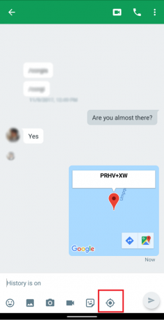 Google 행아웃을 사용하여 위치 공유