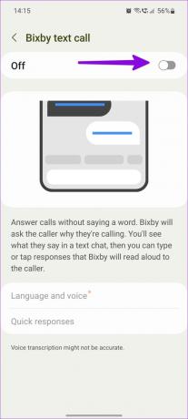 ενεργοποίηση κλήσης κειμένου bixby