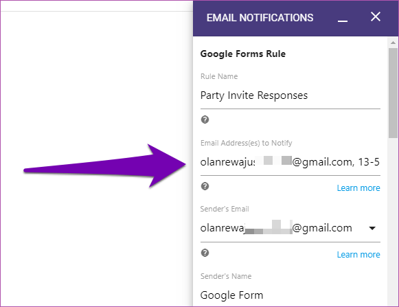 Comment envoyer des réponses au formulaire Google à plusieurs adresses e-mail 02