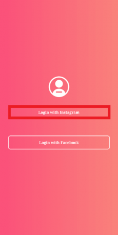 toque em login com instagram | bloqueando um seguidor