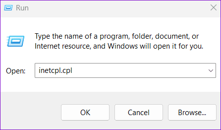 Åpne Internett-egenskaper på Windows