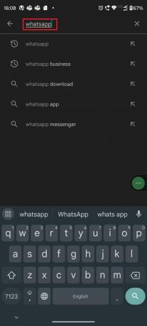 Abra a Google Play Store e procure por WhatsApp. 7 maneiras de corrigir os adesivos do WhatsApp que não aparecem